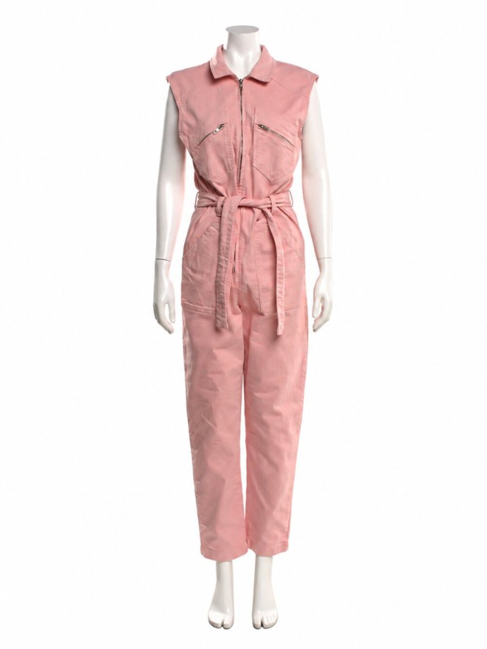 BA&SH Pink Utility Jumpsuit Size Small Cotton Retail $385